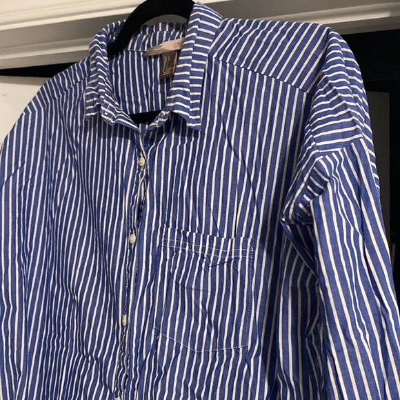 Blue and White Stripe button down - Picture 1 of 5